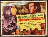 2d0582 MASTER MINDS signed 1/2sh '49 by Huntz Hall, who's w/ Bowery Boys & Glenn Strange as monster!