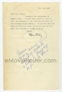 2d0009 ALBERT MALTZ set of 3 signed letters '63 the blacklisted Hollywood Ten screenwriter!