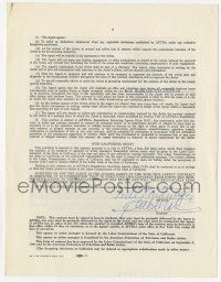 2d0027 BIBI ANDERSSON signed 9x11 contract '67 joining American Federation of TV and Radio Artists!