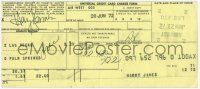 2d0393 HARRY JAMES signed carbon copy 3x8 airline ticket receipt '72 when he flew out of Las Vegas!