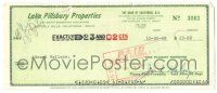 2d0386 JACK HALEY signed canceled check '68 he paid $23.02 to a man named Henri Wallace!