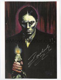 2d0796 JOHN ZACHERLE signed color 8x10 REPRO '98 wonderful Russ Jones art of the horror host!