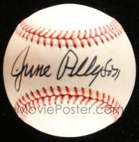 2d0333 JUNE ALLYSON signed baseball '90s the famous Hollywood actress!