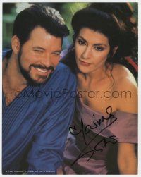 2d0371 MARINA SIRTIS signed color 11x14 REPRO '92 as Counselor Troi with Frakes in Star Trek: TNG!