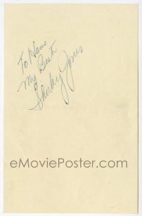 2d0425 SHIRLEY JONES signed 4x6 note paper '70s it can be framed with a vintage or repro still!