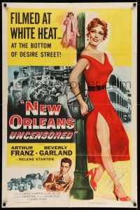 2d0256 NEW ORLEANS UNCENSORED signed 1sh '54 by Beverly Garland, great sexy artwork!