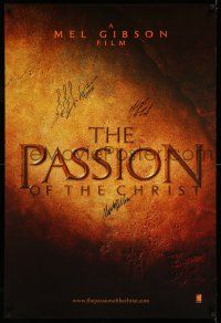 2d0626 PASSION OF THE CHRIST signed DS teaser 1sh '04 by Mel Gibson, Monica Bellucci &James Caviezel