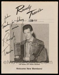 2d0229 RANDY TRAVIS signed souvenir program book '87 country singer at The Music City News Awards!