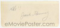 2d0387 JACK BENNY signed 4x8 cut airline folder '70s can be framed and displayed with a repro still!