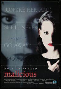 2d0274 MALICIOUS signed 27x40 TV poster '95 by Molly Ringwald, ignore her & she'll never go away!