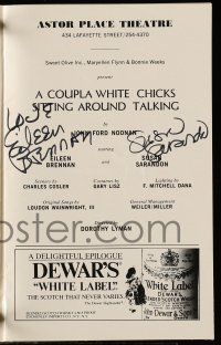 2d0173 COUPLA WHITE CHICKS SITTING AROUND TALKING signed playbill '80 by Eileen Brennan AND Sarandon