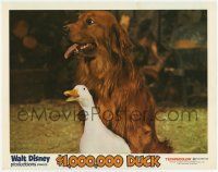 2f510 $1,000,000 DUCK LC '71 Disney, great close up of the duck hanging out with cool dog!