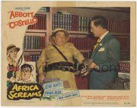 2f522 AFRICA SCREAMS LC #7 '49 Lou Costello is scared of the kitten Bud Abbott is carrying!
