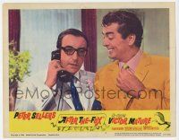 2f523 AFTER THE FOX LC #4 '66 c/u of Victor Mature smiling at Peter Sellers talking on phone!