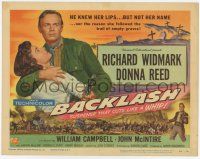 2f024 BACKLASH TC '56 Richard Widmark knew Donna Reed's lips but not her name!