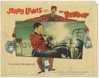 2f543 BELLBOY LC #7 '60 wacky close up of Jerry Lewis using clothing steamer!