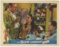 2f564 BLUE LAGOON LC #8 '49 pretty young Jean Simmons & Cyril Cusak watch James Hayter drink!