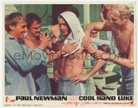 2f601 COOL HAND LUKE LC #7 '67 Kennedy gets Paul Newman ready to eat 50 eggs, Hopper holds bets!