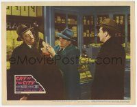 2f612 CRY OF THE CITY LC #7 '48 Victor Mature watches Fred Clark & Ken Christy make Tommy Cook talk!