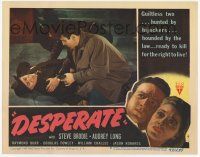 2f620 DESPERATE LC #8 '47 Steve Brodie & cop search dead body, Anthony Mann film noir!