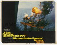 2f626 DIAMONDS ARE FOREVER LC #6 '71 James Bond spy action, cool image of oil rig blowing up!