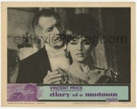 2f629 DIARY OF A MADMAN LC #2 '63 close up of Vincent Price behind nervous sexy Nancy Kovack!
