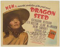 2f103 DRAGON SEED TC '44 super close up of Asian Katherine Hepburn, from Pearl S. Buck novel!