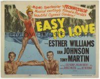 2f109 EASY TO LOVE TC '53 sexy swimmer Esther Williams stands on Van Johnson & Tony Martin!