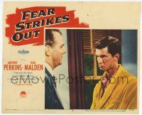 2f657 FEAR STRIKES OUT LC #3 '57 Anthony Perkins as baseball's Jim Piersall glares at dad Malden!