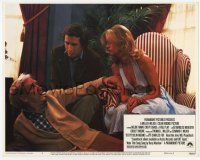 2f668 FOUL PLAY LC #1 '78 c/u of sexy Goldie Hawn & Chevy Chase staring at fallen Burgess Meredith