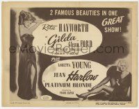 2f139 GILDA/PLATINUM BLONDE TC '50 two great portraits of sexy Jean Harlow & Rita Hayworth!