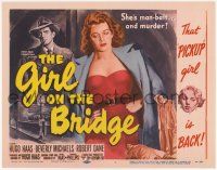 2f142 GIRL ON THE BRIDGE TC '51 bad girl Beverly Michaels is man-bait... and murder!