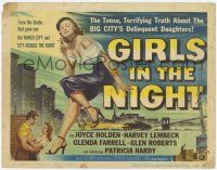 2f143 GIRLS IN THE NIGHT TC '53 great art of barely dressed sexy smoking bad girl Joyce Holden!