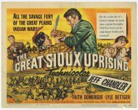 2f150 GREAT SIOUX UPRISING TC '53 Jeff Chandler & Faith Domergue, savage fury of Indian wars!
