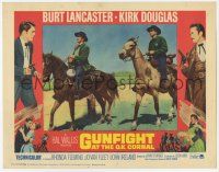 2f691 GUNFIGHT AT THE O.K. CORRAL LC #3 R64 Burt Lancaster & Kirk Douglas on horseback!