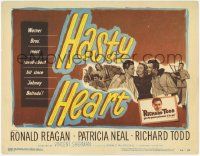 2f159 HASTY HEART TC '50 patient Ronald Reagan & nurse Patricia Neal help dying Richard Todd!