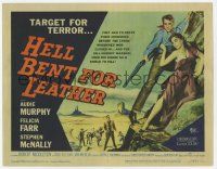 2f161 HELL BENT FOR LEATHER TC '60 art of Audie Murphy with shotgun protecting Felicia Farr!