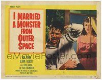 2f725 I MARRIED A MONSTER FROM OUTER SPACE LC #6 '58 Gloria Talbott watches Tom Tryon from window!