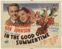 2f185 IN THE GOOD OLD SUMMERTIME TC '49 wonderful art of Judy Garland & Van Johnson swinging!