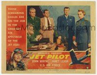 2f736 JET PILOT LC #2 '57 John Wayne stares at Janet Leigh in uniform, Josef von Sternberg