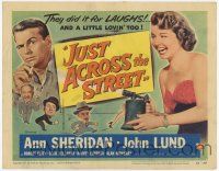 2f199 JUST ACROSS THE STREET TC '52 sexy Ann Sheridan did it for laughs & a little lovin!