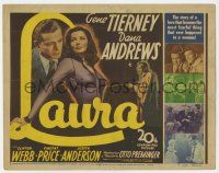 2f207 LAURA TC '44 Dana Andrews. sexy Gene Tierney & Vincent Price, Otto Preminger classic!