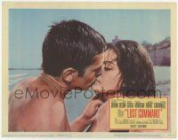 2f775 LOST COMMAND LC '66 c/u of Alain Delon kissing beautiful Claudia Cardinale on the beach!