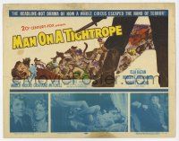 2f247 MAN ON A TIGHTROPE TC '53 directed by Elia Kazan, circus performer Terry Moore, Grahame