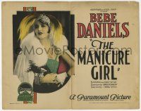 2f252 MANICURE GIRL TC '25 poor Bebe Daniels gets involved with rich man but finds he's married!