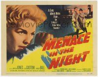 2f257 MENACE IN THE NIGHT TC '58 Lisa Gastoni, a girl white with fear on a night dark with shame!