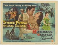 2f262 MISSISSIPPI GAMBLER TC '53 lusty gambling man Tyrone Power loves Piper Laurie!