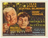2f265 MONKEY IN WINTER int'l TC '63 art of Jean Gabin & Jean-Paul Belmondo with fireworks!