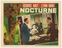 2f818 NOCTURNE LC #6 '46 George Raft at desk w/pictures of pretty women, Hollywood glamor murder!