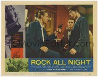 2f876 ROCK ALL NIGHT LC #3 '57 close up of Russell Johnson with gun threatening young man!